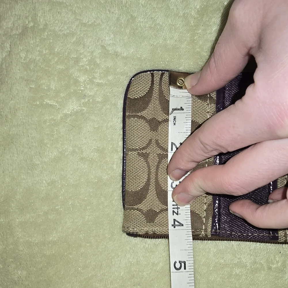 Coach Signature Wristlet Brown and Purple